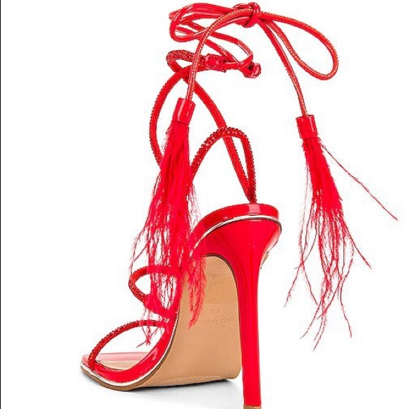 Sexy Red Steve Madden Lace Up Sandal Heels - Picture 2 of 6